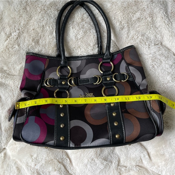 Gorgeous Purple Plum Sofia Madison Y2K coach Bag Signature Retro Vibe Polka Dot - Picture 11 of 12